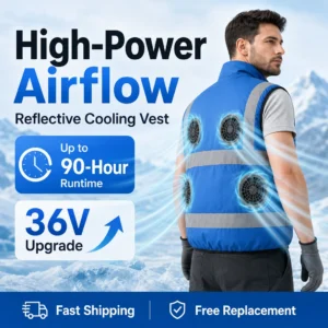 Summer reflective safety vest air conditioning suit with 4 fans cooling workwear refrigeration vest for men and women thin style