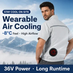 Men's Summer Cooling Charging AC Jacket with Fan, Short Sleeve Outdoor Fishing Construction Cooling Workwear